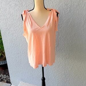 Express Light Coral V-Neck Tank Top